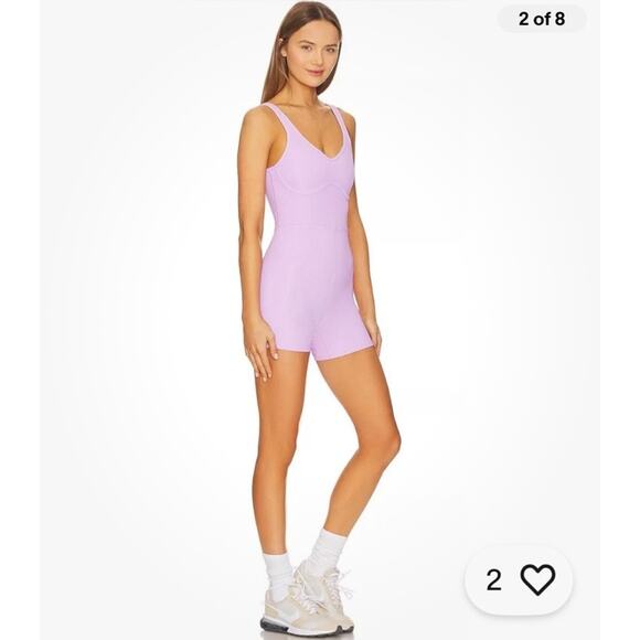 Beach Riot Jada One Piece Short Activewear Leisurewear Lavender Large USA Af2 - Picture 2 of 8